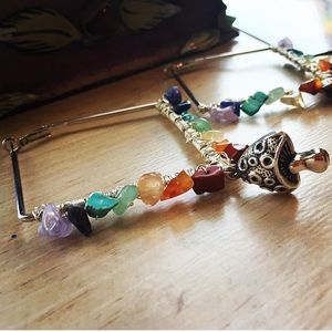 Chakra stone shroom hoops